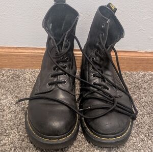 Dr. Martens Black Leather Combat Boots